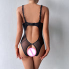 Breast - revealing see - through suspender sexy one - piece - ErosLace