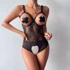 Breast - revealing see - through suspender sexy one - piece - ErosLace