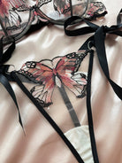 Butterfly embroidered mesh see - through underwear set - ErosLace