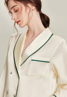 Double - breasted long - sleeved silk suit - ErosLace