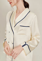 Double - breasted long - sleeved silk suit - ErosLace