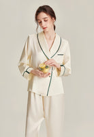 Double - breasted long - sleeved silk suit - ErosLace