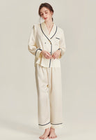 Double - breasted long - sleeved silk suit - ErosLace