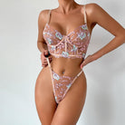 Embroidered Floral Fishbone Sexy Lingerie - ErosLace