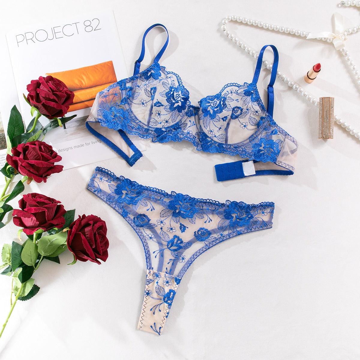 Embroidered Floral Sheer Minimalist Lingerie - ErosLace