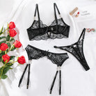 Embroidered Lace Sheer Lingerie Set - ErosLace