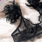 Feather Lace Sheer Lingerie Set - Sexy and Alluring - ErosLace