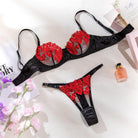 French Embroidered Floral Sheer Lingerie - ErosLace