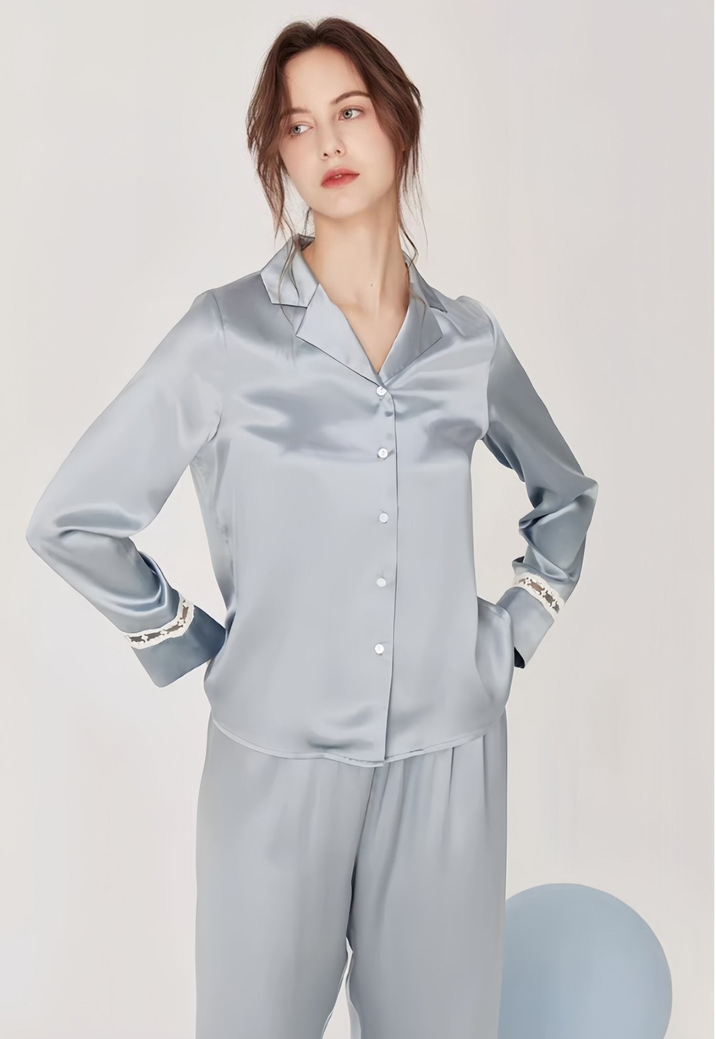 Long - Sleeve Home Sleepwear Set - ErosLace