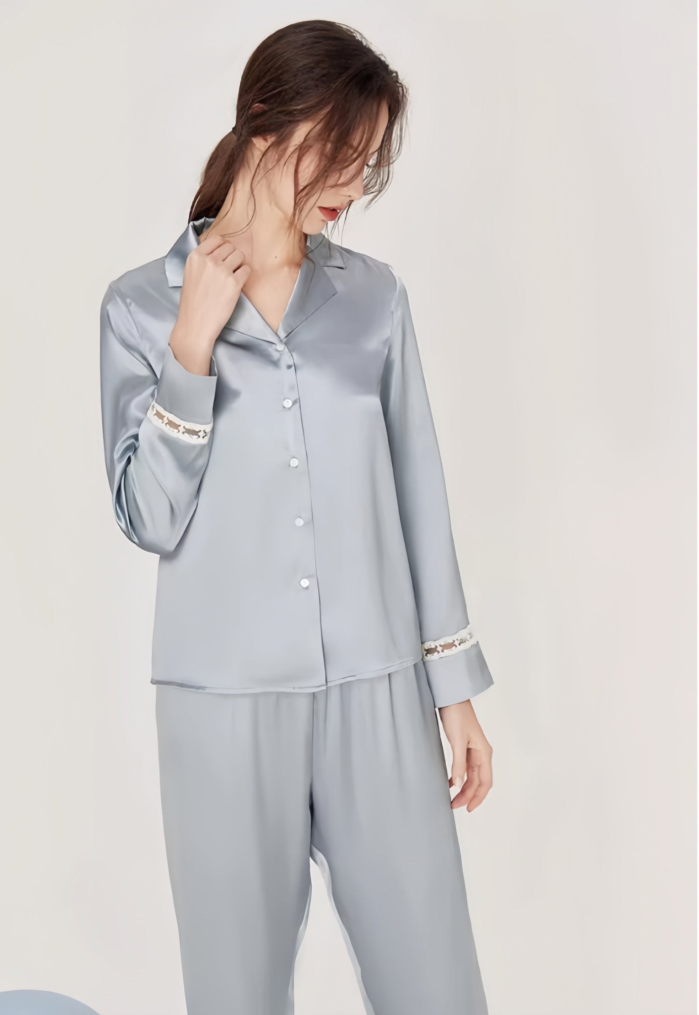 Long - Sleeve Home Sleepwear Set - ErosLace