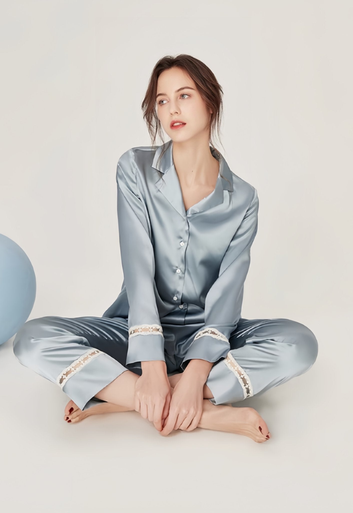 Long - Sleeve Home Sleepwear Set - ErosLace