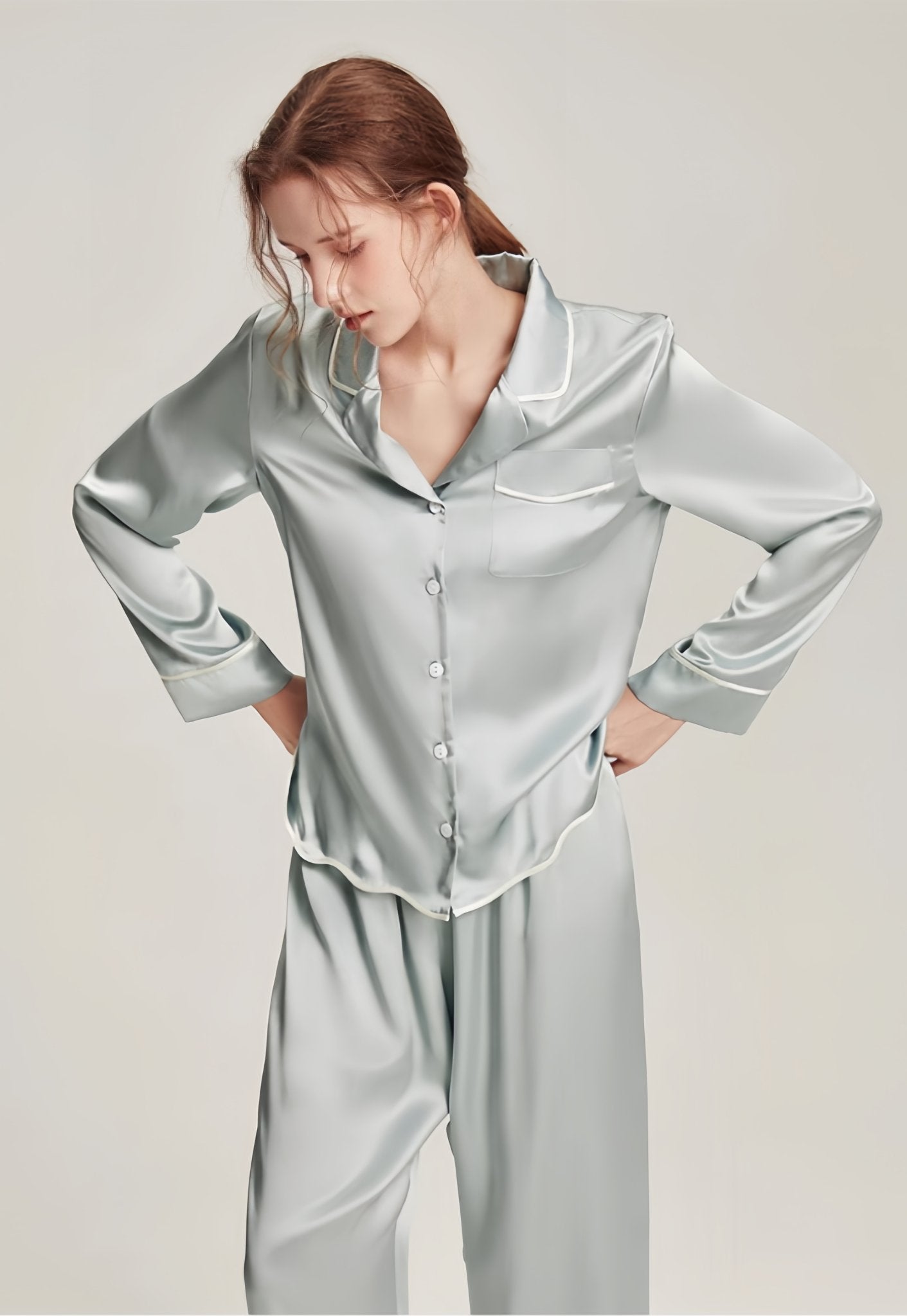 long sleeve silk suit - ErosLace