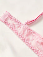 Pure Desire Set: Lace Pink Floral Trim Three-Piece Sexy Thong - ErosLace