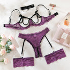 Purple lace sexy lingerie set - ErosLace