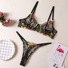 Sexy Embroidered Floral Lingerie Set - ErosLace