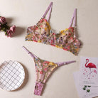 Sexy Embroidered Floral Lingerie Set - ErosLace