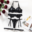 Sexy Pure Desire Lace Lingerie Set with Choker - 5 Pieces - ErosLace