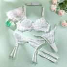 Sexy Pure Desire Lace Lingerie Set with Choker - 5 Pieces - ErosLace