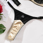 Sheer Mesh Satin Contrast Sexy Lingerie Bra Set - ErosLace