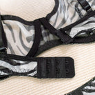 Sheer Mesh Zebra Print Lingerie Set with Underwire and Choker - 4 Pieces - ErosLace