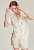 Silk short sleeve home pajamas set - ErosLace